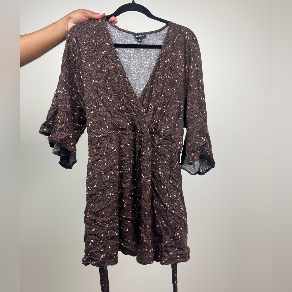 Torrid Brown Peplum Top